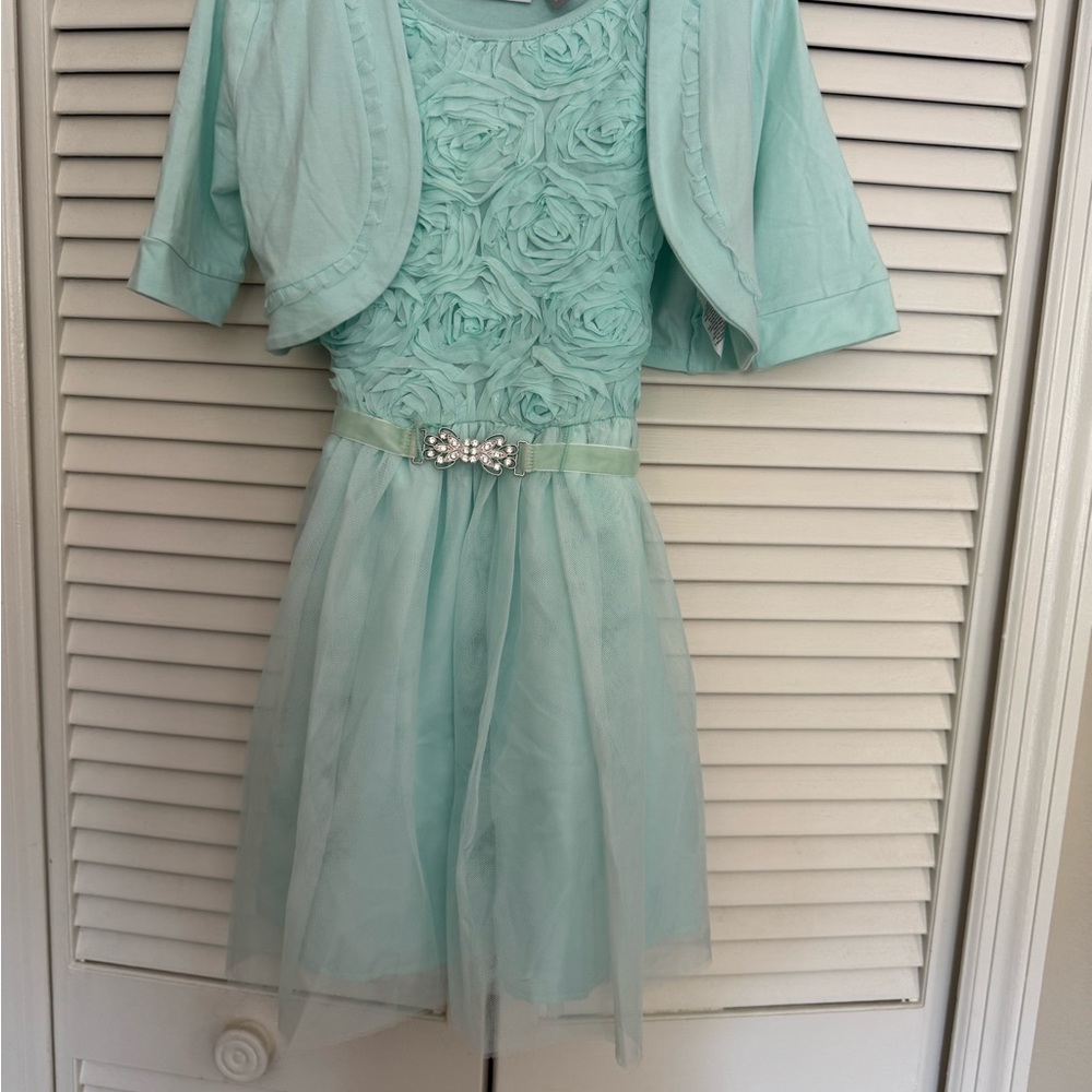 Place Mint Green Kids Dress with Bolero